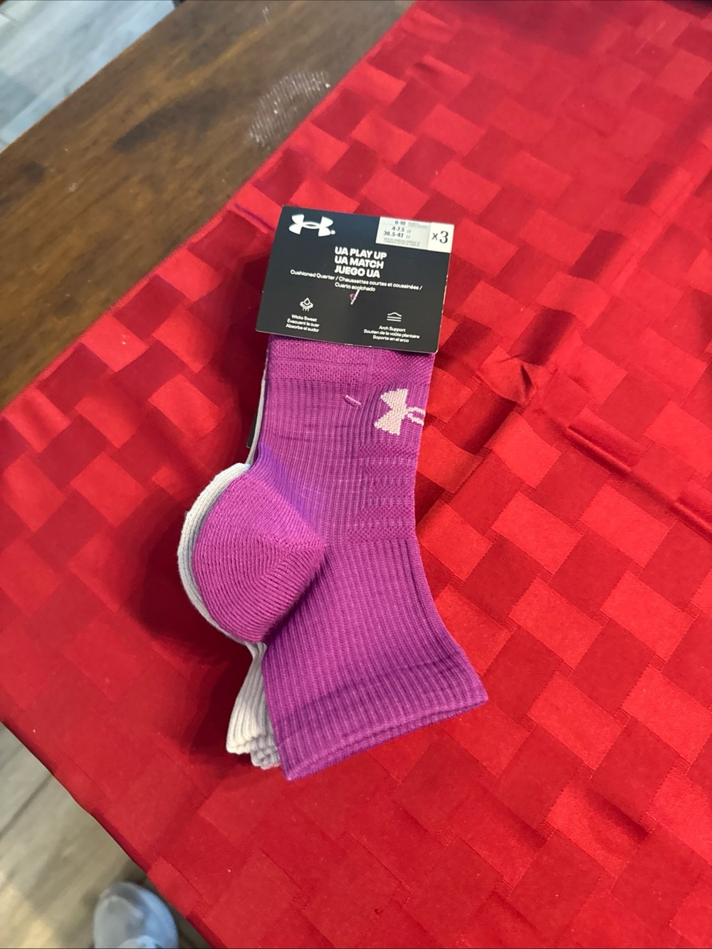 Under Armour Women's Purple Performance Crew Socks - 3 Pack